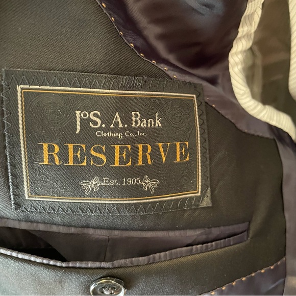 Jos. A. Bank Reserve Reda Italian 100% Wool Super 110’s Black Blazer Size 44S - Picture 7 of 16